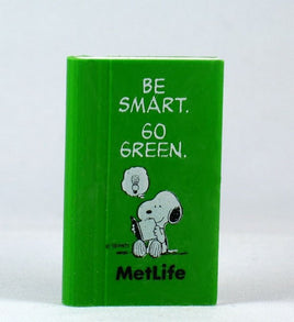 Met Life Book-Shaped Eraser - Be Smart. Go Green  On Sale!