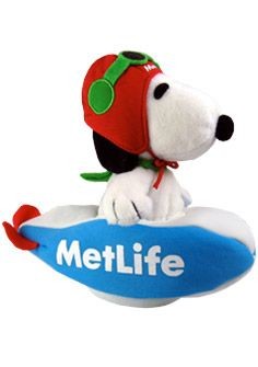 Met Life Snoopy In Blimp 2-Piece Plush Doll