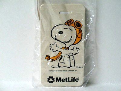 Met Life Snoopy Flying Ace Vintage Luggage Tag