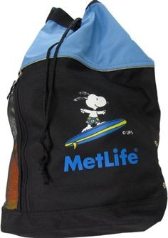 Met Life Surfing Snoopy Large Beach Bag
