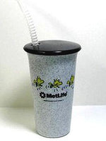 Met Life Plastic Drinking Glass with Straw