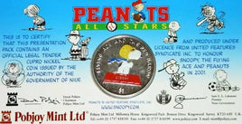 2001 Nuie Cupro Nickel And Colorized Dollar Coin - Snoopy Flying Ace/Queen Elizabeth Ii