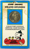 Knott's Camp Snoopy Grand Opening Commemorative Silver Coin (1992) - Card Stained/Coin Mint
