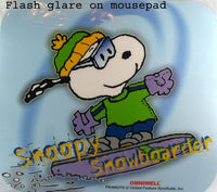 Computer Mouse Pad - Snoopy Snowboarder