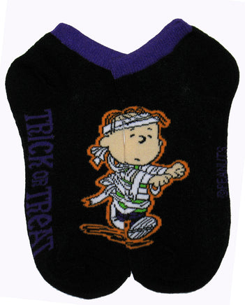 Peanuts Halloween Matching No Show Socks - Linus Mummy ON SALE! - snoopn4pnuts.com