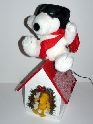 Snoopy Flying Ace Large Animated Plush Doll On Rocking Doghouse