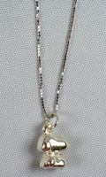 Snoopy 3-D Sterling Silver Pendant and Necklace