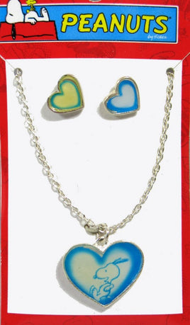 Jumping Snoopy Necklace And Earrings Set
