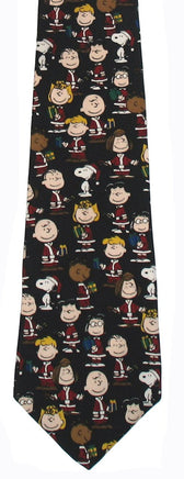 Peanuts Gang Christmas Silk Neck Tie (FREE GIFT BOX!) - snoopn4pnuts.com