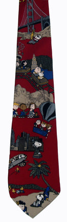 Peanuts Gang Sightseeing Silk Neck Tie (FREE GIFT BOX!) - snoopn4pnuts.com