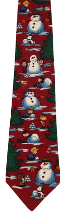 Peanuts Snowman Silk Neck Tie (FREE GIFT BOX!) - snoopn4pnuts.com