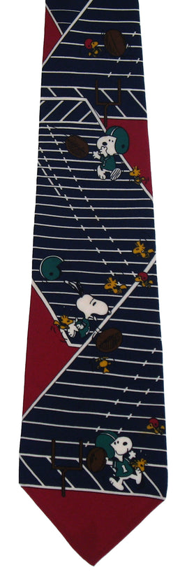 Snoopy Silk Neck Tie - Football (Free Gift Box!) - Near Mint