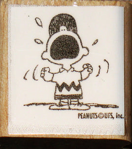 Charlie Brown Yelling Stamp (New Remounted) - snoopn4pnuts.com