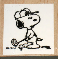Snoopy Golfer Rubber Stamp (New Remounted)