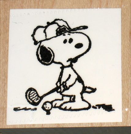 Snoopy Golfer Rubber Stamp (New Remounted) - snoopn4pnuts.com