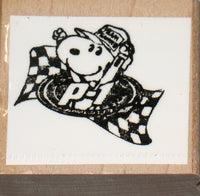 Snoopy Racer Rubber Stamp (New Remounted)