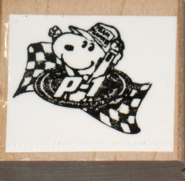 Snoopy Racer Rubber Stamp (New Remounted) - snoopn4pnuts.com