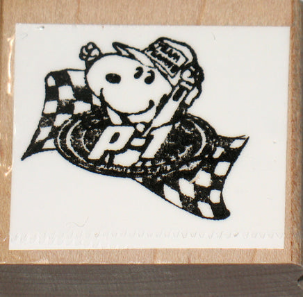 Snoopy Racer Rubber Stamp (New Remounted) - snoopn4pnuts.com