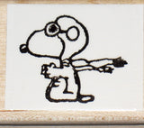 Snoopy Flying Ace Rubber Stamp (New Remounted)