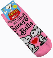 Toddler Non-Slip Socks - Belle and Snoopy  (Size 5-6 1/2)