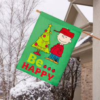 NON - VINTAGE FLAG - BE HAPPY - snoopn4pnuts.com