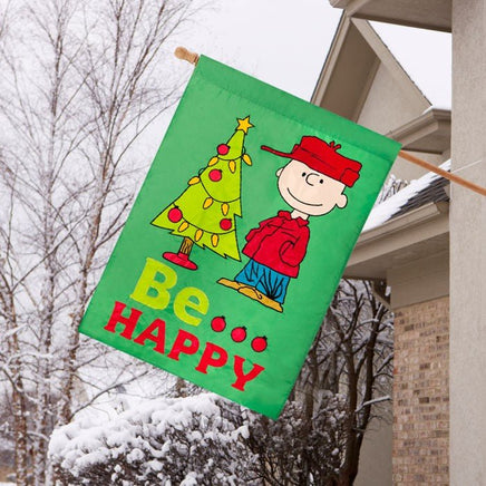 NON - VINTAGE FLAG - BE HAPPY - snoopn4pnuts.com