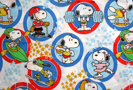 Vintage Peanuts Gang Fitted Sheet - Olympics - snoopn4pnuts.com