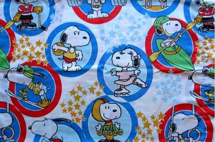 Vintage Snoopy Olympics Flat Sheet