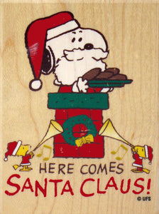 "Here Comes Santa Claus" RUBBER STAMP