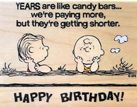 Linus/Charlie Brown Happy Birthday LARGE RUBBER STAMP