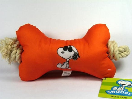Snoopy Squeaker Rope Toy - Orange