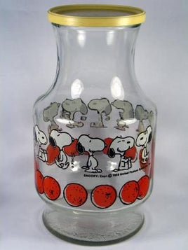 Snoopy Vintage Glass Juice Chiller With Lid (Lid Discolored)