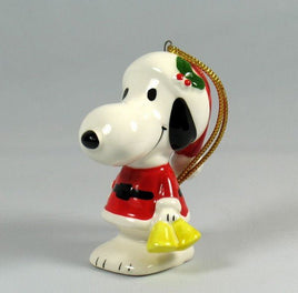 1975 Peanuts Christmas Ornament - Snoopy Santa Holding Bells - snoopn4pnuts.com