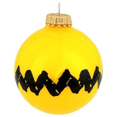 Charlie Brown  Zig Zag Glass Christmas Ball Ornament (Limited-Edition Charles Schulz Museum)