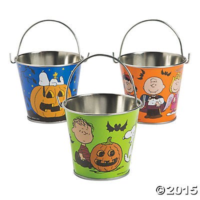Peanuts Gang Halloween Tin Party Pail (NEW BUT NEAR MINT) - snoopn4pnuts.com