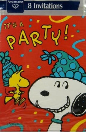 Snoopy And Woodstock Vintage Party Invitations