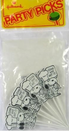 Snoopy Chef Vintage Reusable Party Picks Set (8) - Come And Get It!