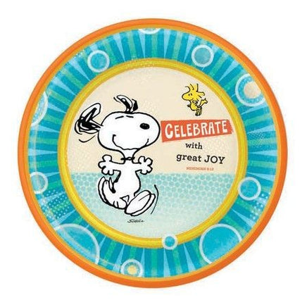 Peanuts Christmas Party Luncheon / Dessert Plates - Celebrate With Great Joy