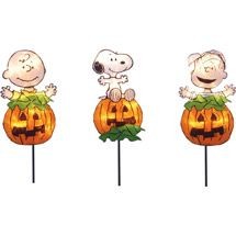 Peanuts Gang Lighted Pathway Markers - Jack 'O Lanterns