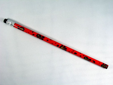 Paw Prints Pencil - Red