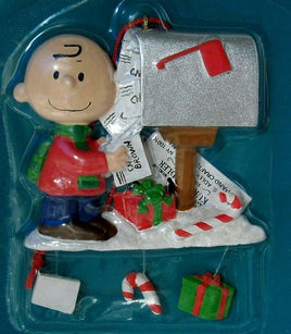 Adler Charlie Brown At Mailbox Dangling Ornament