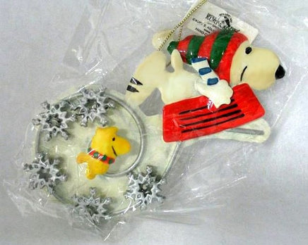 Adler Tin Snoopy And Woodstock Ornament