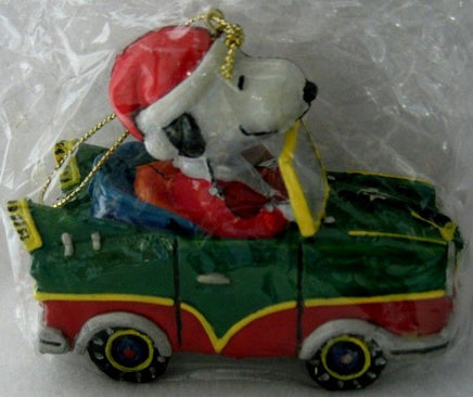 Adler Snoopy Driving Car Metal Ornament