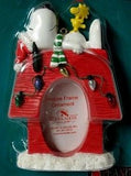 ADLER SNOOPY AND WOODSTOCK DOGHOUSE PICTURE FRAME ORNAMENT