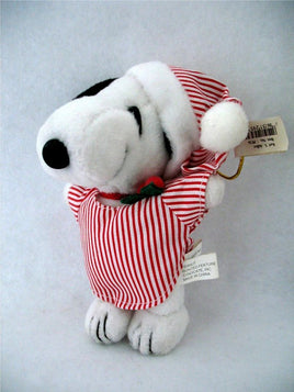 Adler Plush Snoopy Wearing Nightcap Christmas Ornament