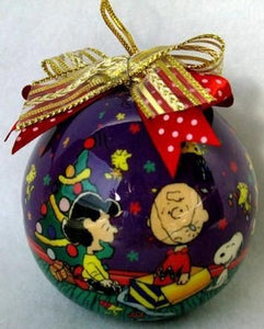Adler Charlie Brown And Lucy Decoupage Ball Ornament