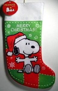 Snoopy Plaid Christmas Stocking