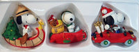 ADLER SNOOPY TRANSPORTATION ORNAMENTS BOXED SET