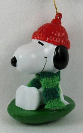Adler Snoopy On Sled / Disc Ornament