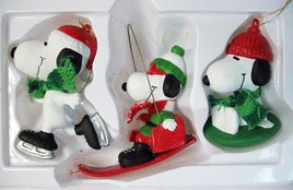 Adler Snoopy Snow Sports Boxed Ornament Set